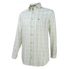 Hoggs Balmoral Tattersall Shirt Green & Brown Size 15.5"