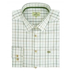 Hoggs Balmoral Tattersall Shirt Green & Brown Size 15.5"