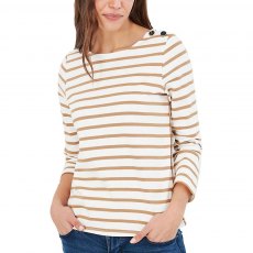 Joules Aubree Tan Striped Top Size 10