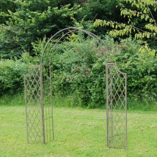 Lattice Arch With Side Panels Antique Green