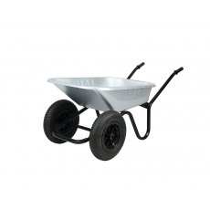 Walsall Windsor Twin Pneumatic Galvanised Wheelbarrow 90L Walsall Windsor Twin Pneumatic Galvanised Wheelbarrow 90L