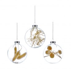 Flower Glass Bauble Assorted