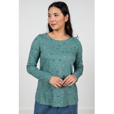 Lily & Me Riverside Floral Stamp Top Green Size 12