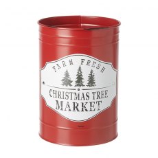Red Christmas Tree Market Tin