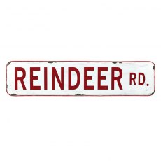 Reindeer Road Metal Sign