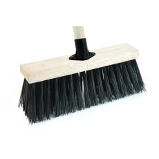 Brushware Black PVC Yard Brush With Plastic Socket & Handle 13"