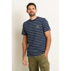 Brakeburn Striped T-Shirt Navy