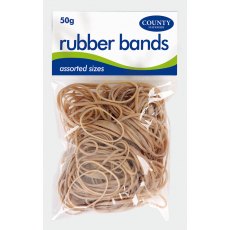 County Natural Rubber Bands 50g