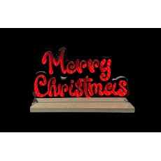 Infinity Light Merry Christmas Sign With Base 60cm