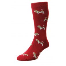 Bisley Hound Sock Red Size 6-11
