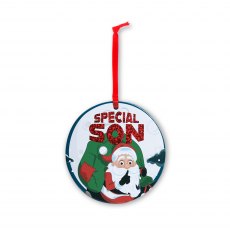 Personalised Bauble Christmas Card Special Son