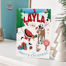 Personalised Bauble Christmas Card L