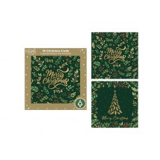 Christmas Card Green Foliage & Tree 10 Pack Christmas Card Green Foliage & Tree 10 Pack