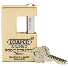 Draper Expert Close Shackle Solid Brass Padlock 76mm Draper Expert Close Shackle Solid Brass Padlock 76mm