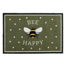 Washable Bee Happy Doormat Green 50cm x 75cm Washable Bee Happy Doormat Green 50cm x 75cm