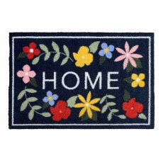 Washable Floral Doormat Navy 50cm x 75cm Washable Floral Doormat Navy 50cm x 75cm