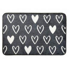 Washable Hearts Doormat Grey 50cm x 75cm Washable Hearts Doormat Grey 50cm x 75cm