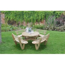 Forest Garden Circular Picnic Table With Seat Backs Forest Garden Circular Picnic Table With Seat Backs