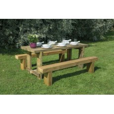 Forest Garden Refectory Table & Sleeper Bench Set 1.8m Forest Garden Refectory Table & Sleeper Bench Set 1.8m