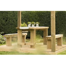 Forest Garden Refectory Table & Sleeper Bench Set 1.8m Forest Garden Refectory Table & Sleeper Bench Set 1.8m