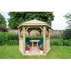 Forest Garden Premium Hexagonal Garden Gazebo With Timber Roof Forest Garden Premium Hexagonal Garden Gazebo With Timber Roof