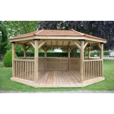 Forest Garden Premium Oval Garden Gazebo With Cedar Roof Forest Garden Premium Oval Garden Gazebo With Cedar Roof