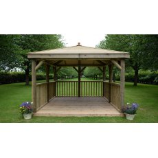 Forest Garden Premium Square Garden Gazebo With Timber Roof Forest Garden Premium Square Garden Gazebo With Timber Roof