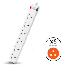 Westminster Electrical Surge Extension Lead 13a 6 Gang 2m Westminster Electrical Surge Extension Lead 13a 6 Gang 2m