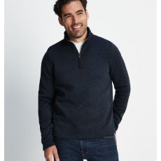Tog24 Pearson Knitlook Zip Neck Fleece Dark Indigo Marl Tog24 Pearson Knitlook Zip Neck Fleece Dark Indigo Marl