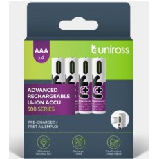 Uniross Rechargeable Lithium USB-C Battery 1.5v 4 Pack Uniross Rechargeable Lithium USB-C Battery 1.5v 4 Pack