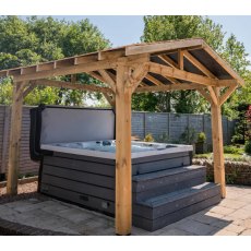Ruby Apex Wooden Pergola With Overhand Treated Featheredge Ruby Apex Wooden Pergola With Overhand Treated Featheredge