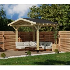 Ruby Apex Wooden Gazebo With Overhang Katepal Shingle Roof Ruby Apex Wooden Gazebo With Overhang Katepal Shingle Roof