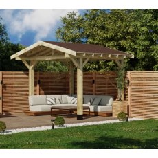 Ruby Apex Wooden Gazebo With Overhang Katepal Shingle Roof Ruby Apex Wooden Gazebo With Overhang Katepal Shingle Roof