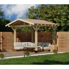 Ruby Apex Wooden Gazebo With Overhang Cedar Shingle Roof Ruby Apex Wooden Gazebo With Overhang Cedar Shingle Roof