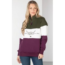 Rydale Byland Cow Sweatshirt Olive/White/Berry Rydale Byland Cow Sweatshirt Olive/White/Berry