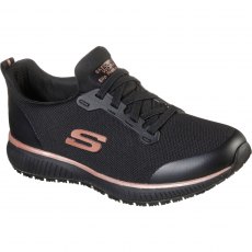 Skechers Ladies' Squad SR Occupational Trainer Black/Rose Gold Skechers Ladies' Squad SR Occupational Trainer Black/Rose Gold
