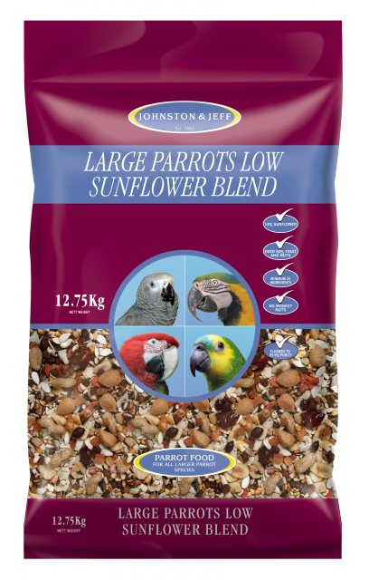 J&J Johnston & Jeff Large Parrot Low Sunflower Seed 12.75kg