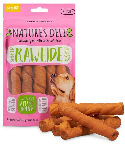 Natures Deli Peanut Butter Rawhide Twists 150g