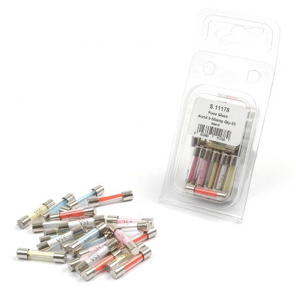 Sparex Assorted Glass Fuses 25 Pack