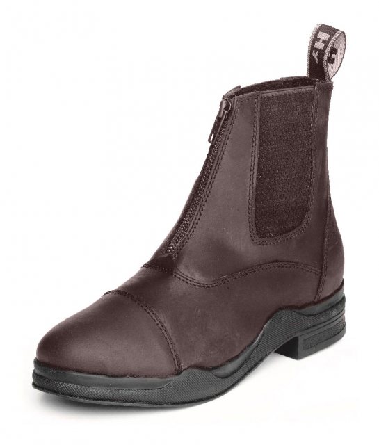 Hy Equestrian Wax Leather Zip Boot Brown