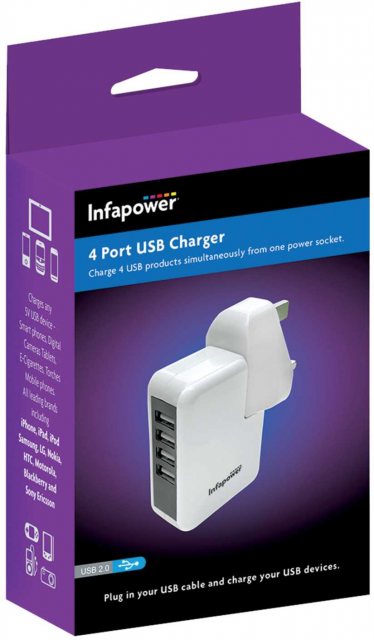 4 Port USB Mains Charger