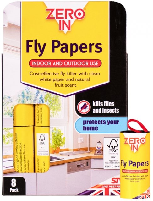 Buzz Fly Paper 8 Pack