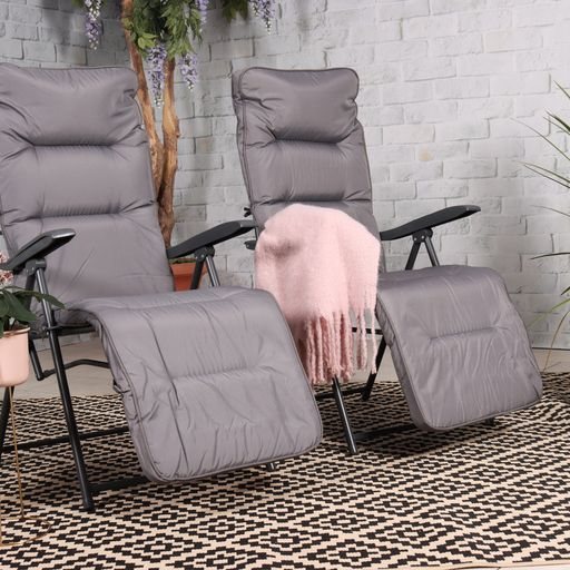 ROYALCRAFT Cairo Padded Relaxer Chair Grey