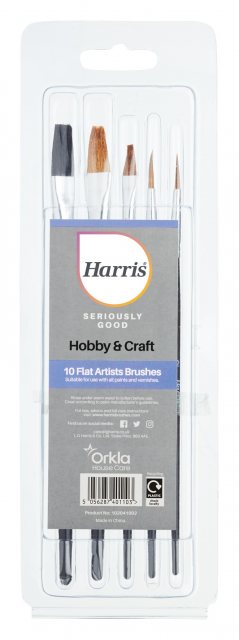 Harris Harris Seriously Good Flat Artist Paint Brush 10 Pack