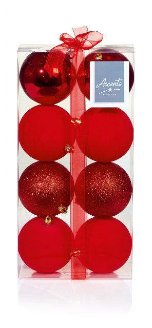 Red Glitter Bauble 8cm 8 Pack