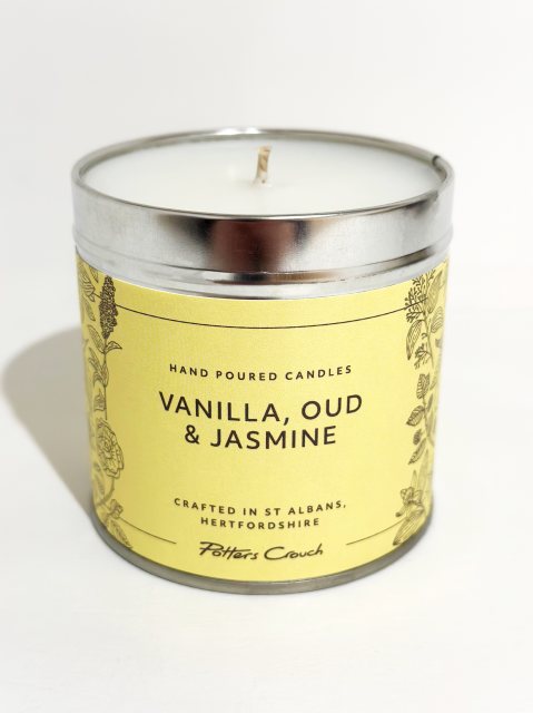 Potters Crouch Vanilla, Oud & Jasmine Scented Candle Tin