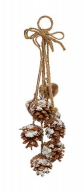 Snowy Pine Cone Cluster 35cm