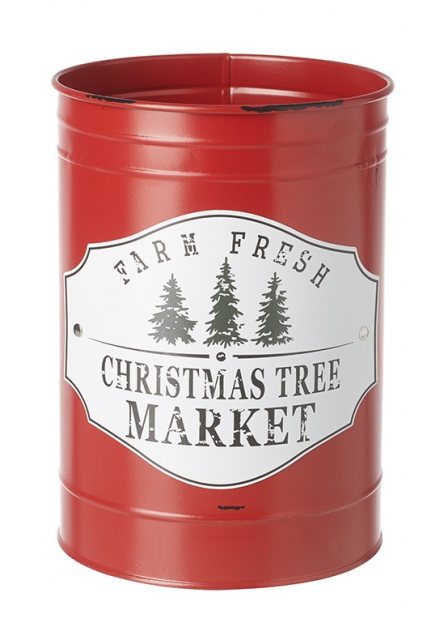 HEAVENSE Red Christmas Tree Market Tin