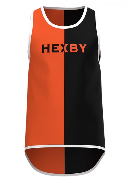 Hexby  Hexby Harlequin Singlet Vest Orange/Black