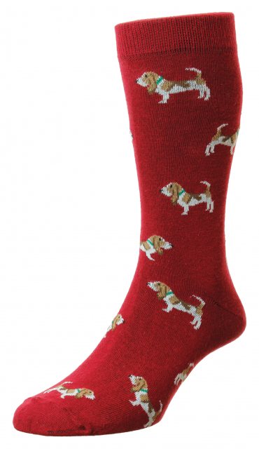 Bisley Workwear Bisley Hound Sock Red Size 6-11
